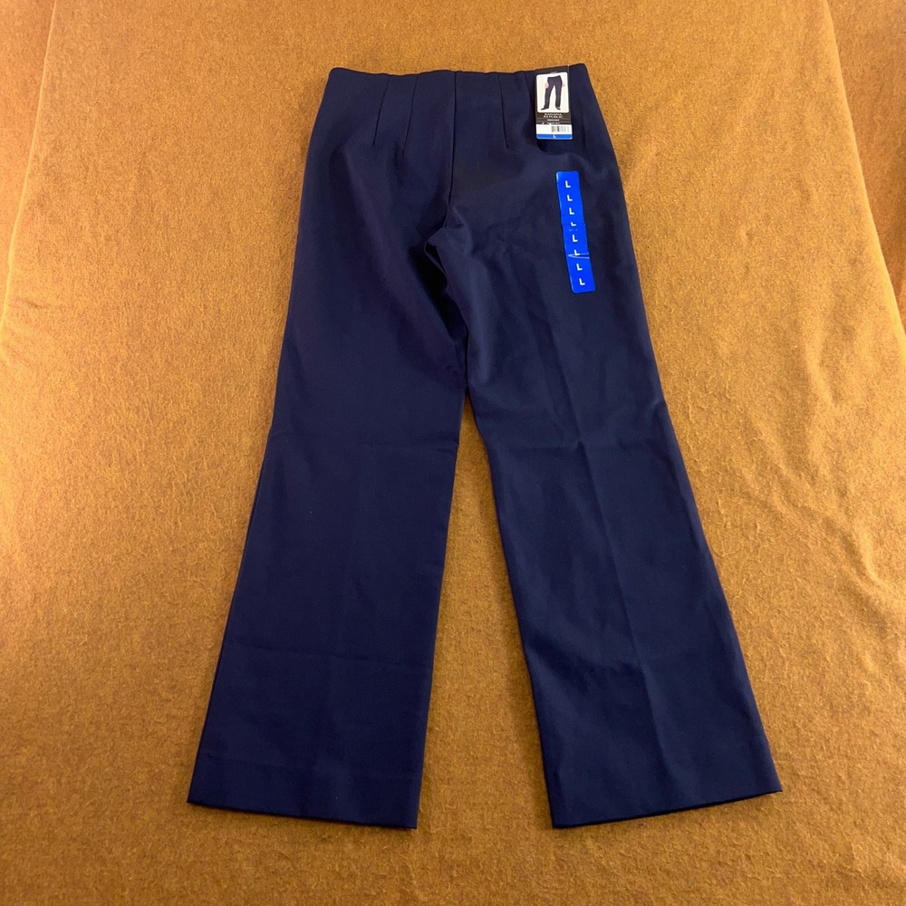 Banana Republic Womens Large Navy Blue Pleated Ponte Knit Wide Leg Pants NWT - Picture 6 of 9